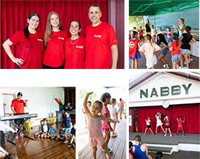 Music & Movement Team - From left to right - Mariah, Phoenix, Marisa & Mike